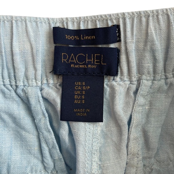 Rachel Roy Women’s cropped blue linen pull-on pants - Sz S - Picture 5 of 8